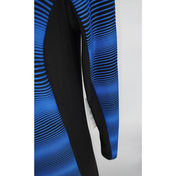 Scapa Lauren Perre Woman's NEW Blue Texture Strip Size M Shift Dress Long Sleeve - Picture 8 of 12
